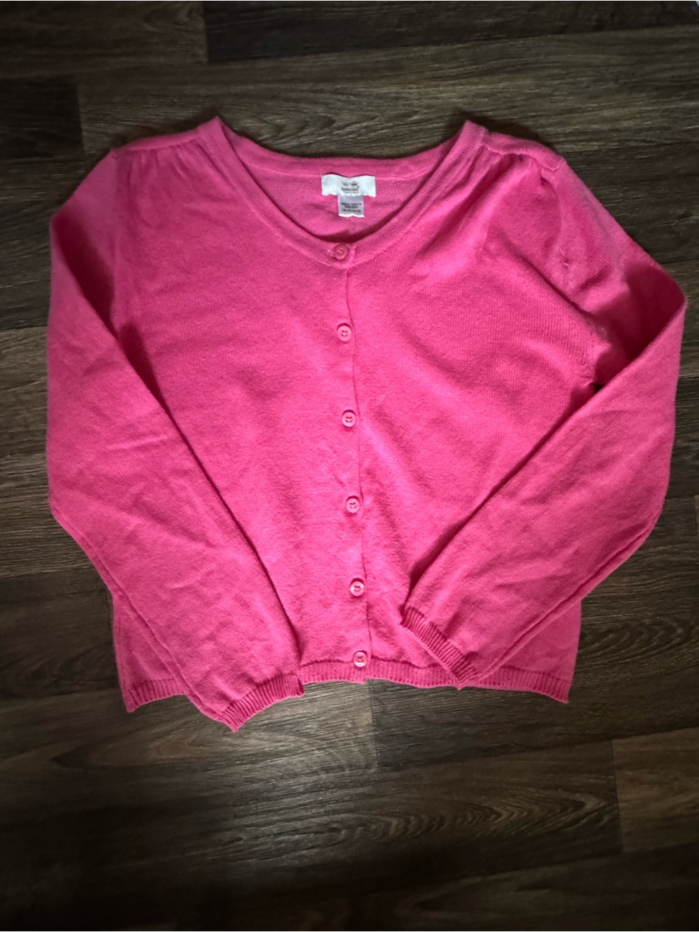 Girls' Pink Button-Front Cardigan Sweater